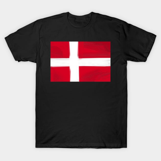 Denmark Flag T-Shirt by Dojaja